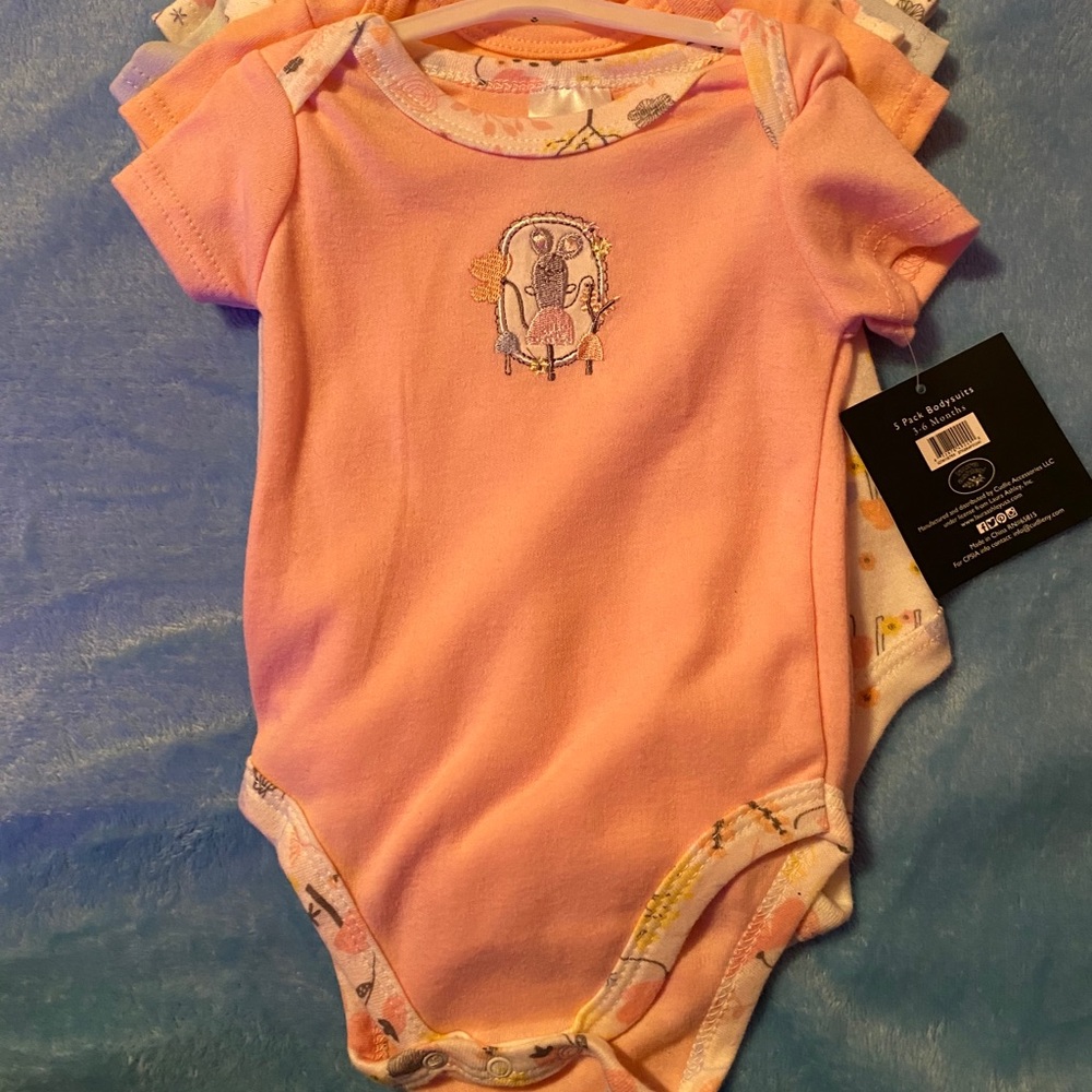 Laura Ashley 5pk little mouse bodysuits.